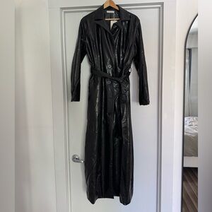Musera Black faux Leather coat